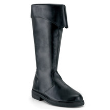 CAPTAIN-105 Men&#39;s Black Knee Length Medieval Renaissance Pirate Costume Boots - £60.89 GBP