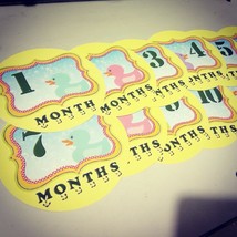 Monthly baby stickers. Duckies Bodysuit month stickers. Ducky, rubberducks - $7.99