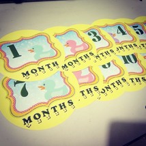 Monthly baby stickers. Duckies Bodysuit month stickers. Ducky, rubberducks - £6.37 GBP