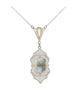 14k Gold Filigree 2.20 Carat Genuine Natural Gold Vein Quartz Pendant (#... - €835,95 EUR