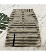 Maeve Anthropologie Marin Midi Pencil Skirt Sz 10 P Cream Black Slit Woo... - £19.96 GBP