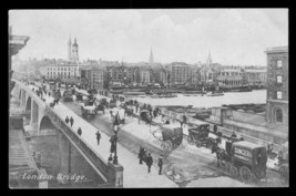 Vintage Postcard London Bridge #808 Horse Buggy Commercial &amp; Foot Traffic - £10.27 GBP