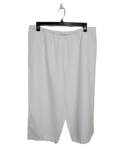 Eileen Fisher 2X Crop Wide Leg Pants Beige Side Zip  Elastic Waist  - £43.09 GBP