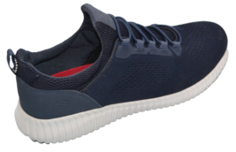 Skechers Memory Foam Slip Resistant Lace Up Navy Gray Sole Men&#39;s Shoes Sz US 12 - £51.25 GBP