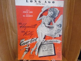 LONG AGO AND FAR AWAY RITA HAYWORTH COVER GIRL 1944 SHEET MUSIC #2 - $73.13 MXN
