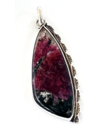 Southwestern Sterling Silver Eudialyte Pendant Signed Holli 925 - $74.25