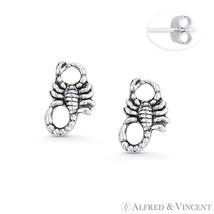 Scorpion Arachnid Zodiac Scorpio Horoscope Stud Earrings in .925 Sterling Silver - £11.52 GBP