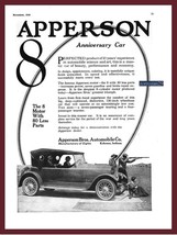 1919 Apperson 8 Anniversary Car 4-PASSENGER Tourster Large Vintage B/W Ad Usa ! - £22.73 GBP