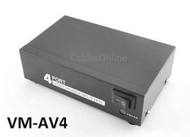 4-Way Rca Composite Video And Stereo Audio Splitter (1 Input/ 4 Output), - £38.37 GBP