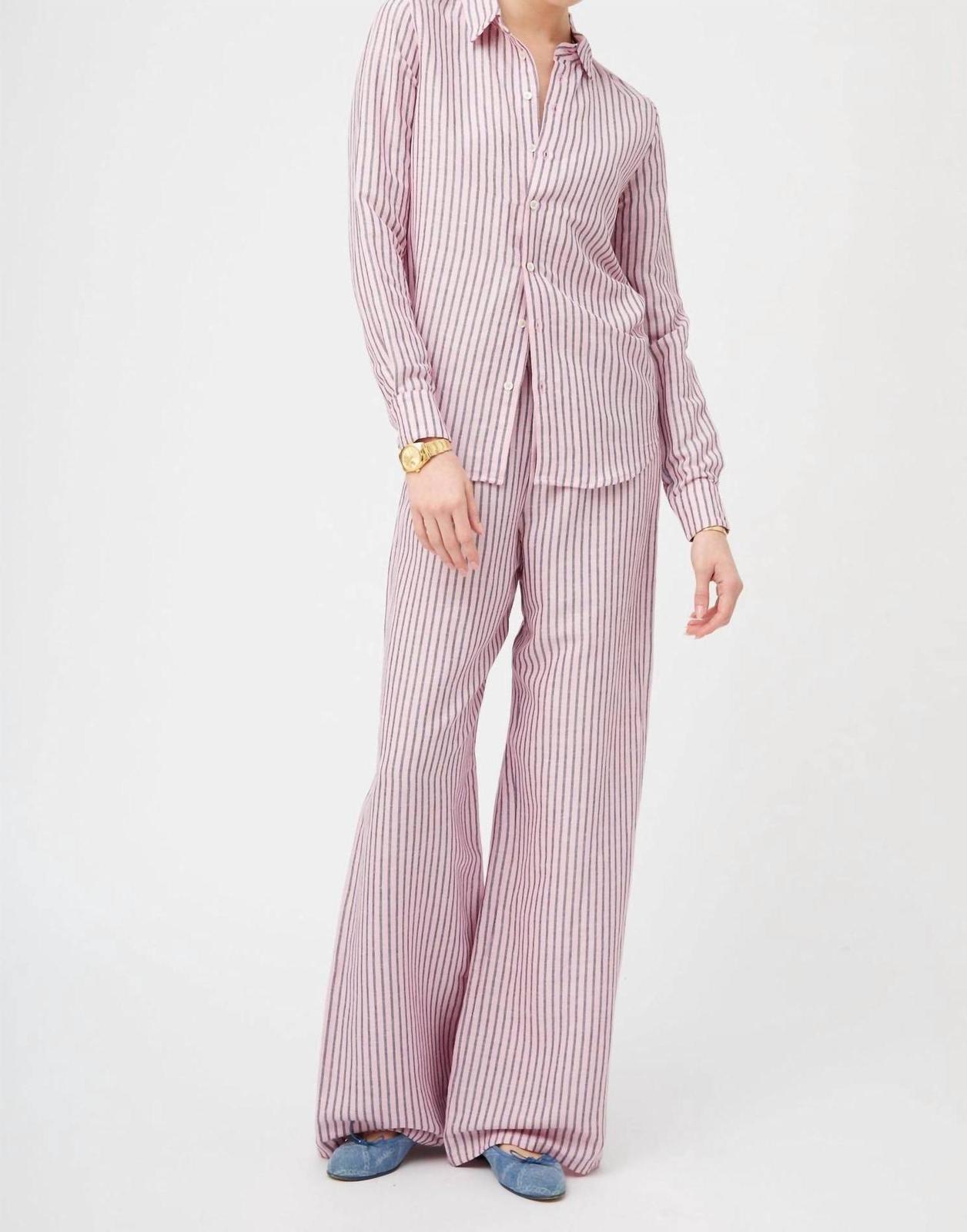 Sprwmn Wide Leg Stripe Pants Pink Indigo - $171.00