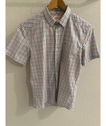 Lacoste Live White Check Pattern Button Up Short Sleeve Shirt Men’s Sz 3... - £23.21 GBP
