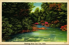 Generic Landscape Greetings From Cass City Michigan MI Unused Linen Postcard D14 - £3.07 GBP