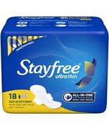 New Stayfree Ultra Thin Regular Pads with Wings, 18 Count - $16.31 CAD