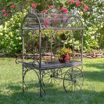 Large Metal Flower Cart with Curved Roof Paris 1968&quot; (Antique White) - £1,270.37 GBP