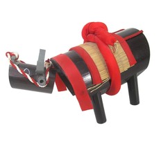 Vtg Japanese Folk Art Bobble Head Bull Cow Bamboo Wood Kokeshi Doll Nodder toy - £21.88 GBP
