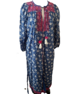 Re-Imagined By J. Crew Tulum Prairie Boho Dress Embroidery Front Split S... - $407.90 MXN