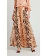 Just Cavalli Beige Animal Print Silk Skirt Long Maxi $871, Sz 38, NWT! - $406.19 CAD