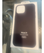 Genuine  Official Apple iPhone 15 Silicone MagSafe Case - Black - New - $31.88