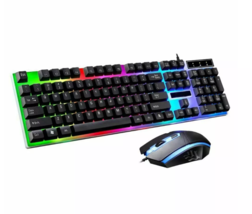 SANOXY Rainbow Gaming Keyboard and Mouse Mechanical Feel Led Light Backlit - $35.78