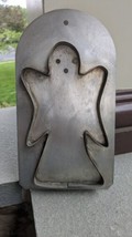 Vintage  Large Flat Back Christmas Angel Tin Cookie Cutter Primitive Ghost - £15.79 GBP