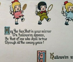 Antique Halloween Postcard Gottschalk 5074 Children Mirrors Candles Lewistown Pa - £38.89 GBP