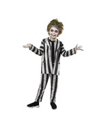 NWT Beetlejuice Halloween Costume Child Boys Large Black Striped Jumpsui... - $39.55