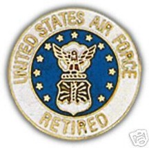 USAF  AIR FORCE RETIRED COLOR LOGO   LAPEL PIN - $24.99