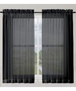 No. 918 ~ Lichtenberg ~ Single Curtain Panel ~ 59&quot; x 63&quot; ~ BLACK ~ Polye... - €25,81 EUR