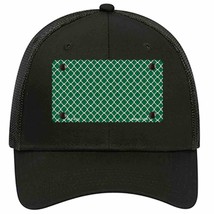 Green White Quatrefoil Novelty Black Mesh License Plate Hat - £23.16 GBP