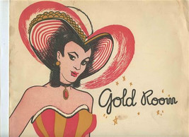 Gold Room Menu Hotel Golden Reno Nevada 1950&#39;s Destroyed in Fire  - $126.72