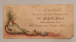 1800s antique L H ROGERS BOOKSELLER STATIONER norristown pa BUSINESS TRA... - $47.03