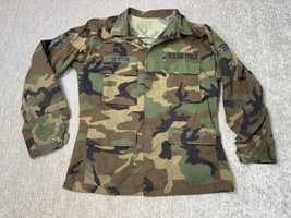 US Military Jacket Men Medium Regular Woodland Camo Ripstop Combat Paint... - $24.74