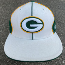 Green Bay Packers New Era Fitted White Bill Brim Hat Size 7 1/2 85% Wool - £15.21 GBP