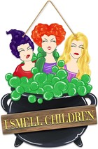 Halloween Decorations Hocus Pocus I Smell Children Hanging Front Door Hanger Wre - $18.88