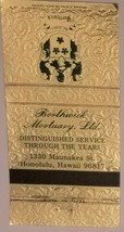 Matchbook Cover Borthwick Mortuary Honolulu Hawaii - £3.09 GBP