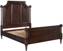 BED GRAYSON QUEEN DARK RUSTIC PECAN SOLID WOOD OLD WORLD DISTRESSING CARVED - £3,460.11 GBP