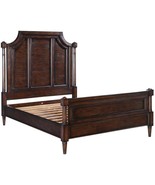 BED GRAYSON QUEEN DARK RUSTIC PECAN SOLID WOOD OLD WORLD DISTRESSING CARVED - £3,443.45 GBP