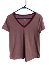 Mossimo Supply Co Striped T shirt Womens M V-neck Short Sleevesd Capsule - £9.37 GBP