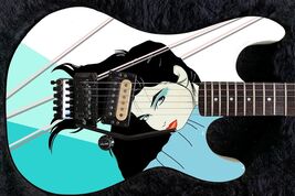 Guitar Wrap Axe Skin Decal Re-skin Salon Gunslinger 1980's Green CC Devi... - $61.33