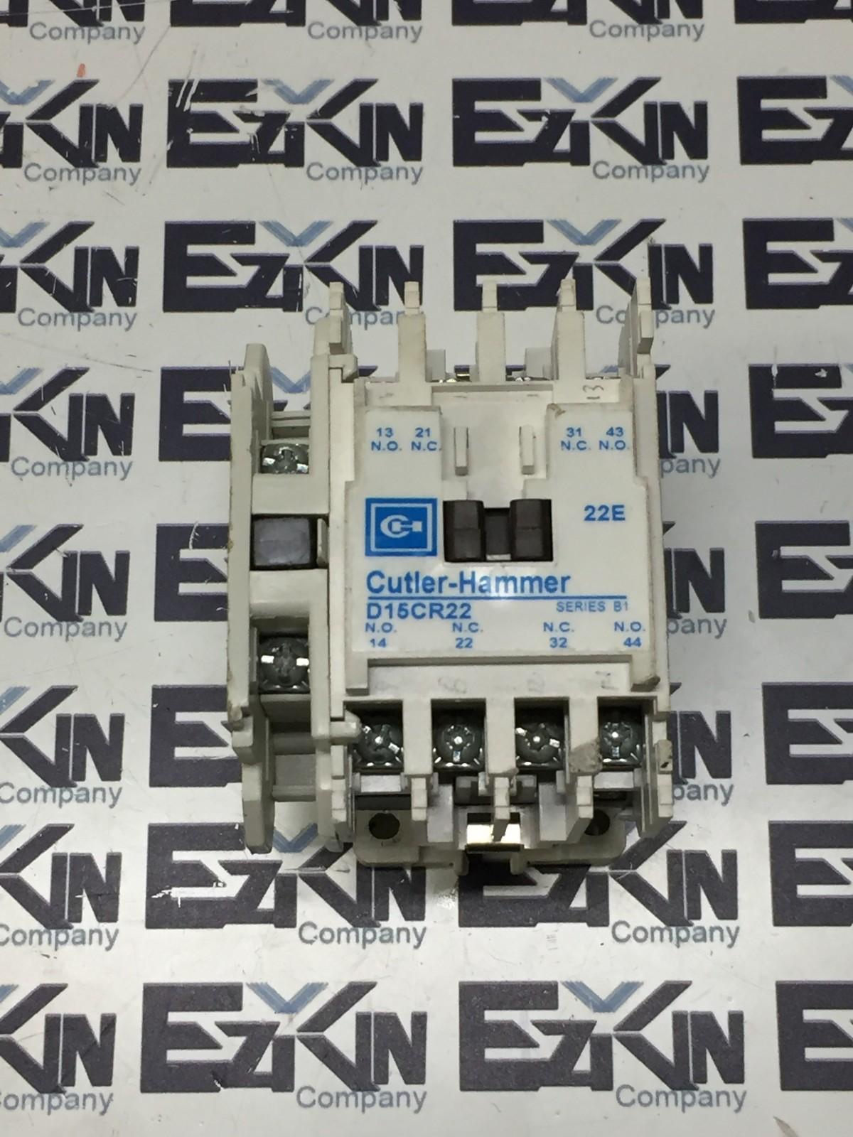 Culter-Hammer D15CR22 SERIES B1 contactor w/Aux C320KGS1 SER.A2  - $39.00