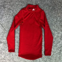 Adidas Mens Shirt Extra Small Red White Long Sleeve Compression Mock Cli... - $18.98