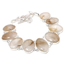 Golden Rutile Oval Shape Gemstone Handmade Fashion Necklace Jewelry 18&quot; SA 2268 - £11.87 GBP