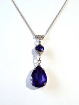 Victorian Royal blue Silver necklace dark blue necklace earrings Victori... - $49.29 CAD