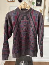 Vintage 90s Sears Aztec Southwestern Print Mock Neck Sweater L - $32.40
