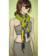 Vintage WOMEN&#39;S Ladies Light Green Distressed Pattern Fashion Long SCARF... - $27.34 CAD