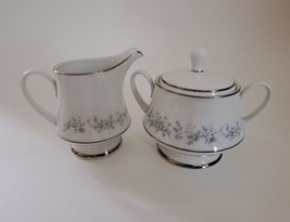 Noritake Fine China MARYWOOD Creamer &amp; Sugar w/Lid 2181 Contemporary Line - $14.03