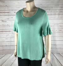 Style &amp; Co. Minty Green Short Ruffled Sleeve Knit Top Nwot Xl - £8.48 GBP