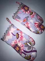 Anthropologie Boho Floral Oven Mitt Some Dropped Stitches &amp; Stains Low $ - £15.76 GBP