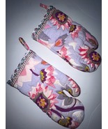 ANTHROPOLOGIE Boho Floral Oven Mitt Some Dropped Stitches &amp; Stains LOW $ - £15.51 GBP