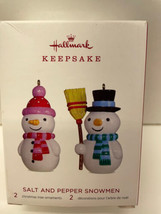 Hallmark Keepsake "Salt & Pepper Snowmen" 2018 Set of 2 Limit Ed Ornaments  - $14.80
